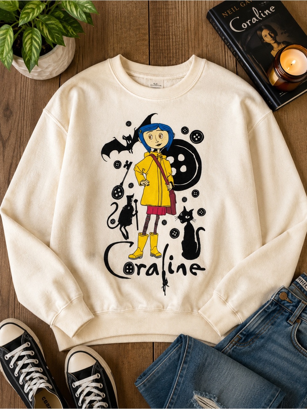Laika Coraline Cream Graphic Sweatshirt